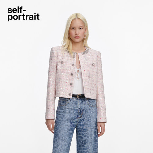 self-portrait粗花呢小香风外套