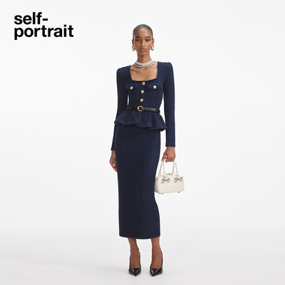 self-portrait针织连衣裙