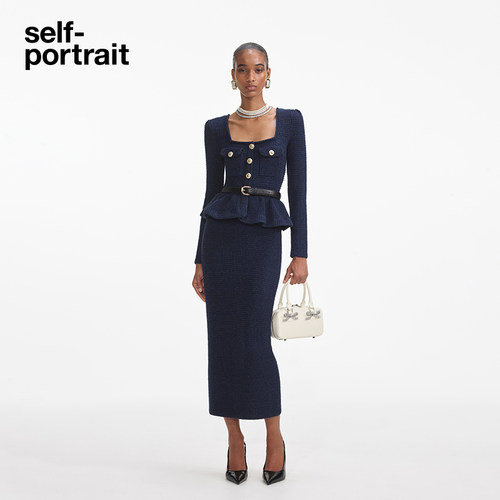 self-portrait针织连衣裙