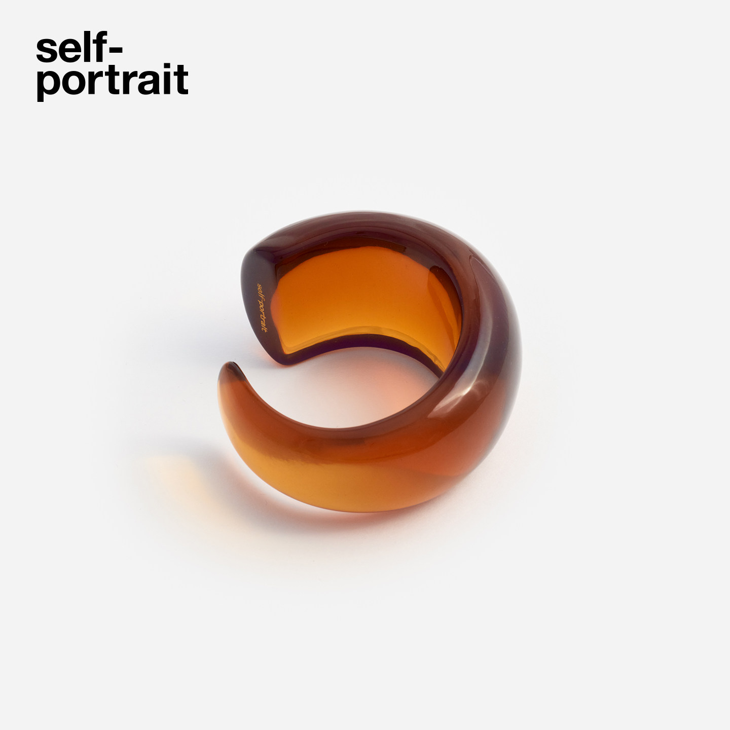 self-portrait 2025秋冬新款深棕色琥珀流光复古设计感手镯礼物