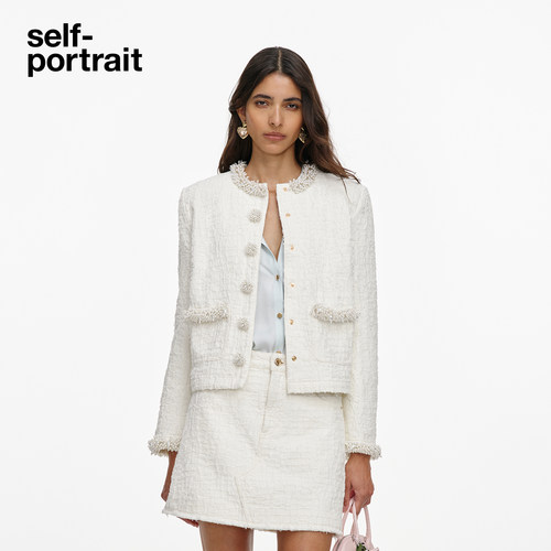 self-portrait纹理牛仔外套