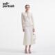 self portrait 2025春夏象牙白假两件小香风重要场合针织连衣裙