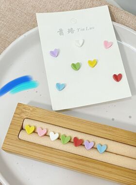 S925银针爱心耳钉耳饰甜美可爱