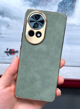 适用于华为nova12pro手机壳男女镜头保护nova12电镀素皮nova12ultra新款ADA-AL00简约轻奢BLK网红款防摔潮牌