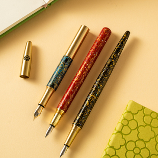 大漆手工钢笔礼盒装工艺品手工制作带墨商务礼物赠礼轻奢