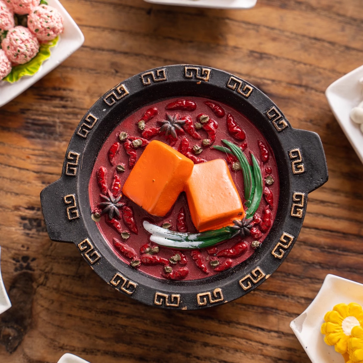 冰箱贴餐厅牛油火锅饭店美食道具