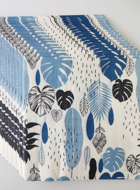 Decoupage Paper Napkins 蓝色龟背竹酒店派对蝶骨巴特印花餐巾纸