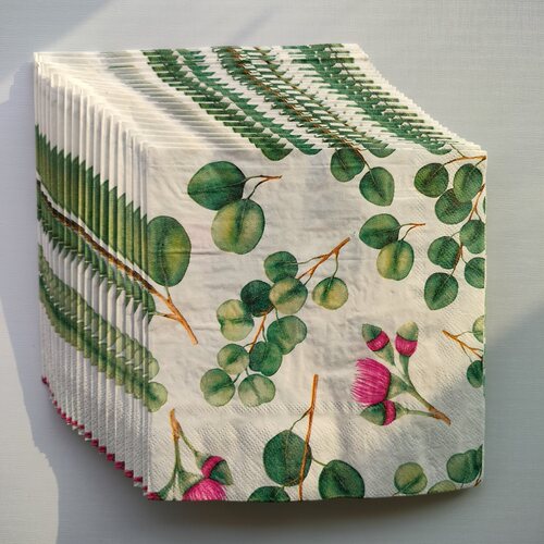 Eucalyptus Leaf Paper Napkins Decorative蝶骨巴特尤加利叶纸巾
