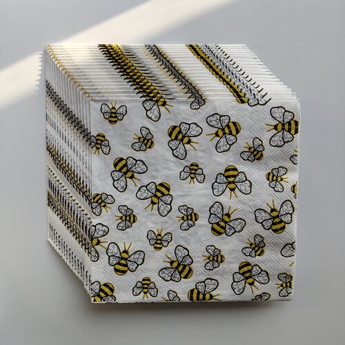 小蜜蜂印花派对纸巾摆盘家居装饰品 Bee Party Napkins Decoupage