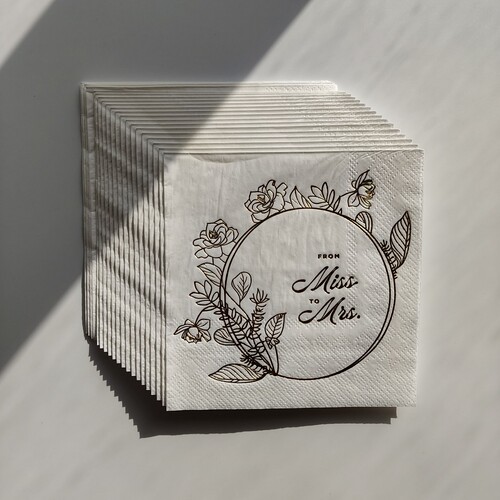 烫金玫瑰花婚礼派对纸巾 Golden Flower Wedding Party Napkins