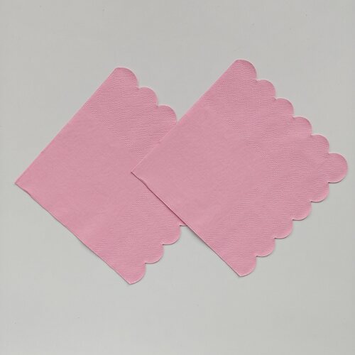 粉色花边派对装扮纸巾 Pink Scalloped Napkins Party Supplies