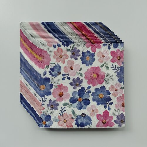 水粉花朵派对纸巾装饰摆盘餐垫Flower Paper Napkins Party Decor