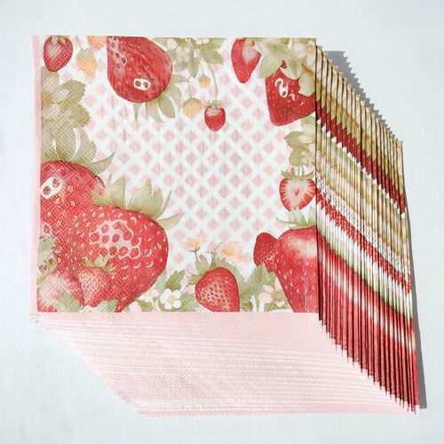 Strawberry Paper Napkins for Party Decoupage 蝶骨巴特餐巾纸