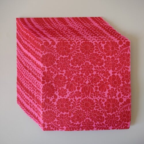 Red Flower Paper Napkins Party Decoupage 红色小花派对餐巾纸