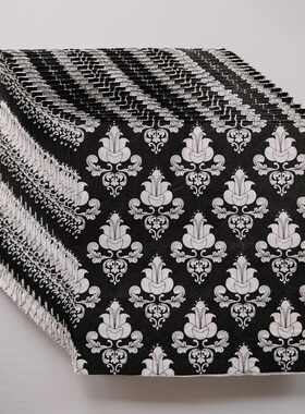 Retro Black Paper Napkins Party 北欧风复古花纹黑色印花餐巾纸