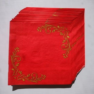 Chinese New Year Red Paper Napkins 复古风新年中国红餐巾纸