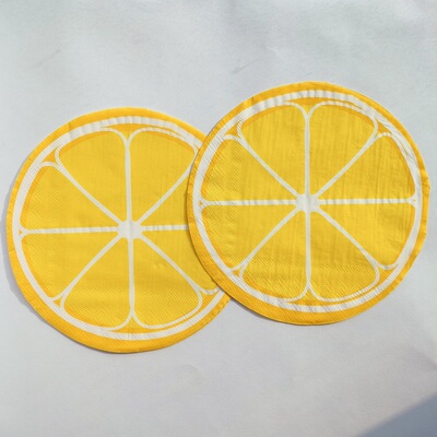 Lemon Strawberry Ice Cream Paper Napkins 柠檬草莓异形餐巾纸