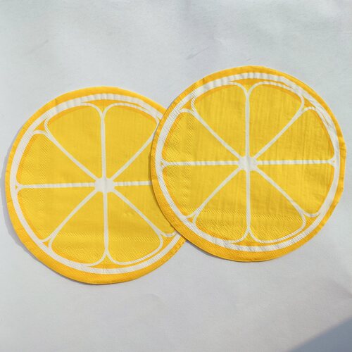Lemon Strawberry Ice Cream Paper Napkins 柠檬草莓异形餐巾纸