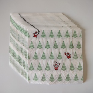 Napkins Christmas Paper Green Party圣诞节派对绿色餐巾纸 Tree