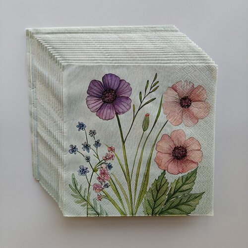 花朵婚礼派对纸巾摆盘家居装饰 Flower Paper Napkins Decoupage