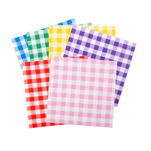 Plaid Checks Paper Napkins Party 小方格子派对餐巾纸巾25*25cm