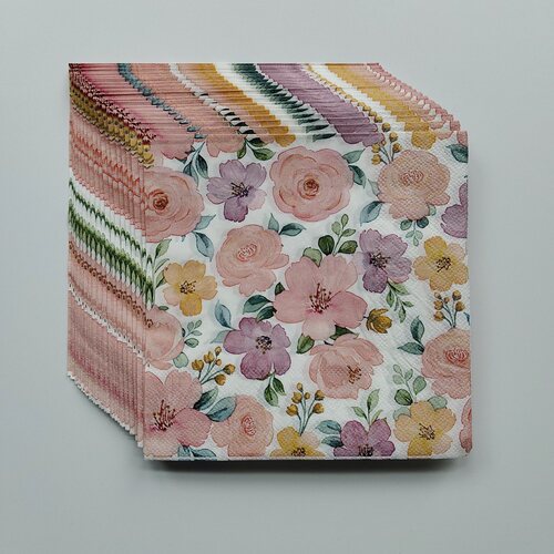 婚礼订婚派对纸巾花朵装饰摆盘餐垫 Wedding Party Paper Napkins