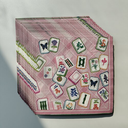 麻将印花派对纸巾 Disposable Cocktail Napkins Mahjong Party