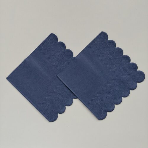 藏青色花边派对纸巾Navy Blue Scalloped Napkins Party Supplies