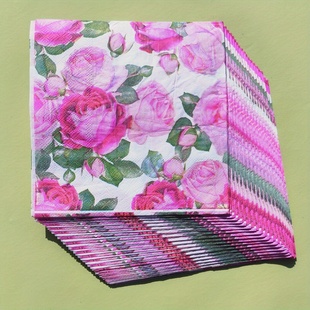Flowers Guest Paper Napkins Wedding Party Decor 玫瑰花餐巾纸