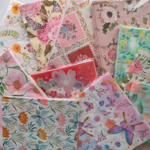500g Mixed Paper Napkins Decoupage 1斤蝶骨巴特印花纸巾餐巾纸