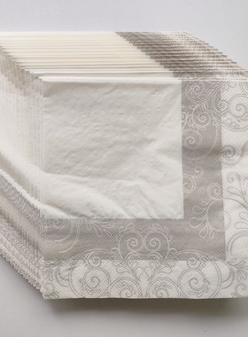 Nordic Pattern White Paper Napkins Party Decor婚礼派对餐巾纸
