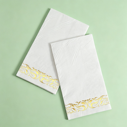 烫金派对纸巾高级宴会一次性餐垫 Gold Foil White Paper Napkins
