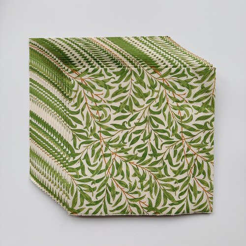 莫里斯风格绿色枝条派对纸巾摆盘 Green Leaf Paper Napkins 13in