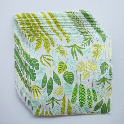 Green Leaf Paper Napkins Party Decoupage蝶骨巴特婚礼餐巾纸巾