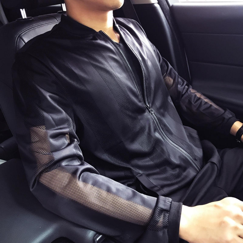 男女夏季镂空男士男防晒衣外套夹克皮肤衣网孔大码防晒服网面超薄
