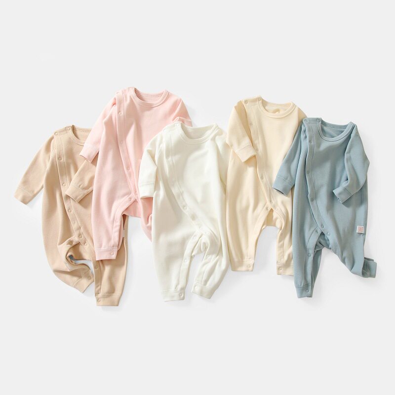 [无需印图案]纯色婴儿睡衣德绒爬服连体衣宝宝内衣打底冬装保暖