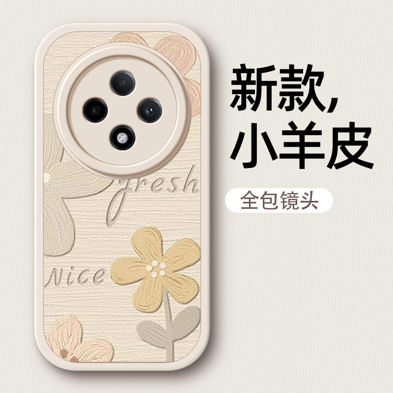 油画花瓣适用oppoA3pro新款手机壳女款a2小羊皮硅胶软卡通可爱a96/a55/a56/a95/a97春夏保护套全包防摔外壳