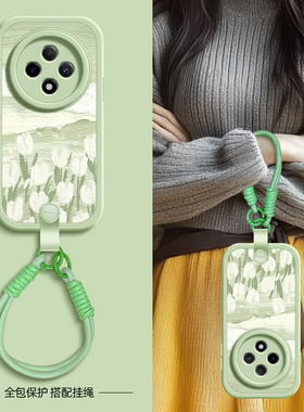 绿色风景适用OPPOA3pro手机壳A2/A11X保护套A3 5G/A35/36/53/56/新款A9X/A93/A93s春夏新年挂绳A95/96/97女