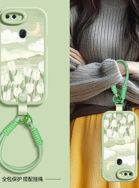绿色风景适用oppor17pro手机壳r15标准版保护套oppor15梦境版oppor11s新款r17oppo春夏新年挂绳r11女款可背