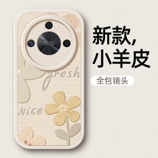 油画花瓣适用荣耀x60新款手机壳华为x50女款x30i保护套x20se春夏x10/x40gt小清新9xpro华为8x小羊皮卡通