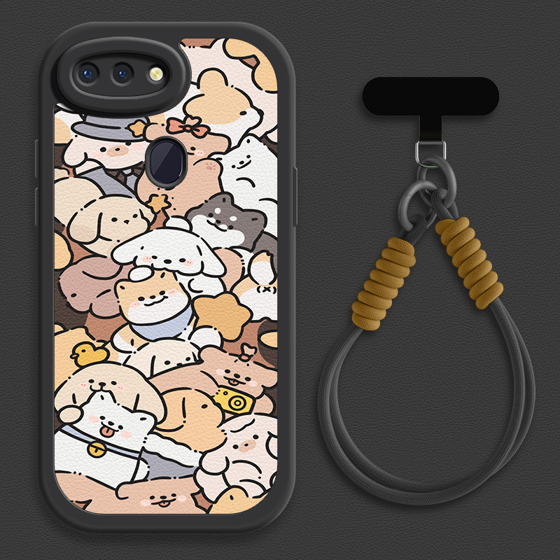 叠叠狗狗适用oppor17pro手机壳r15标准版小羊皮oppor15梦境版oppor11s新款r17oppo夏天斜挎挂绳r11女款可背