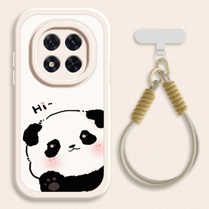 小熊猫适用红米note14手机壳note15pro+/note13/12小米redmi小羊皮11Tpro新款turbo3/10/9/8/7斜挎挂绳女款