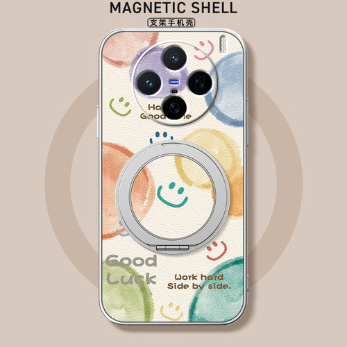 泡泡笑脸适用vivox300手机壳x200s新款x100ulart磁吸支架全包x90pro+防摔x80硅胶x100pro卡通mini软s30女款