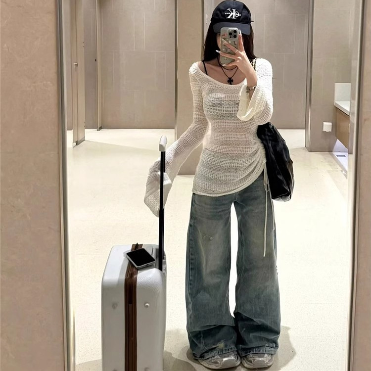 白色镂空防晒外搭罩衫薄款