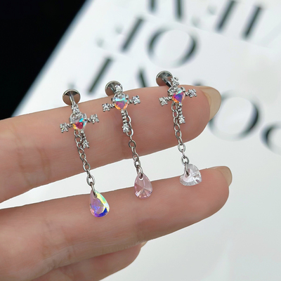 F-136钛合金平底杆耳钉可改弯