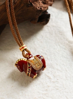 马年新款小马锆石滴釉毛衣链