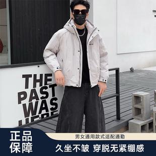 潮流连帽短款石墨烯云绒服羽绒服男时尚百搭保暖外套冬季新款5802