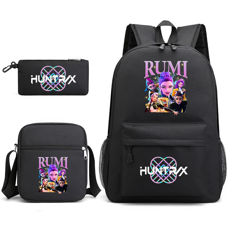 kpop猎魔女团周边鲁米佐依周边印花双肩包笔袋学生包三件套书包新