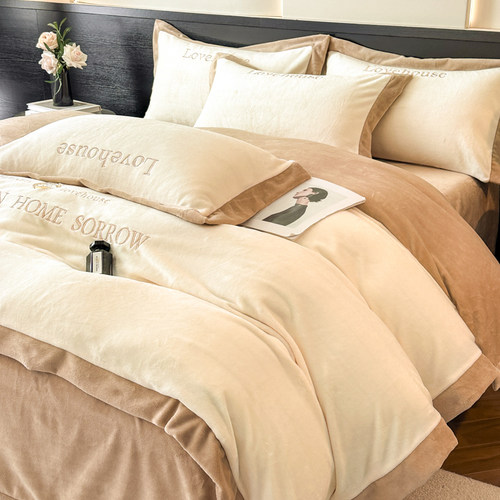 加厚牛奶绒恒温防静电四件套