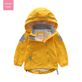 外套风衣防风防水连帽春秋款 Meanbear新款 儿童冲锋衣男女童春款
